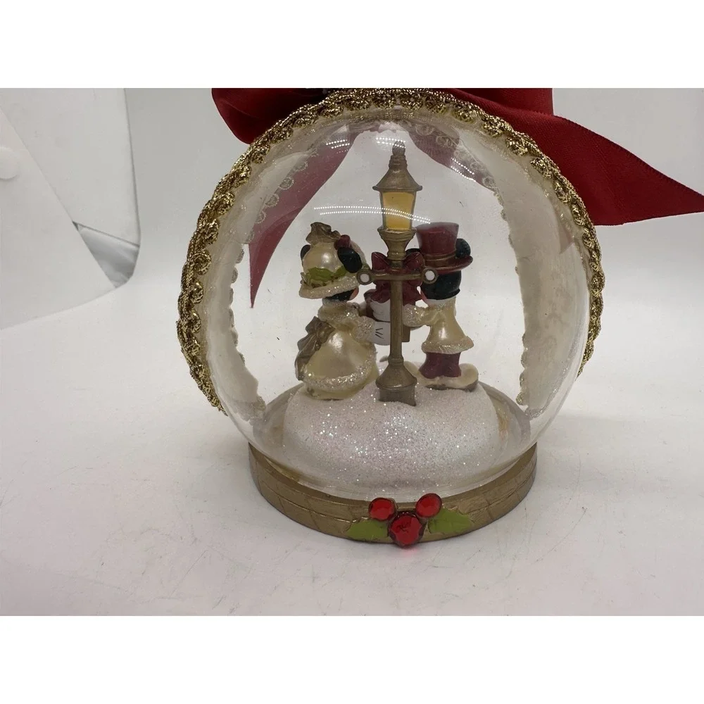 Disney Parks Mickey Minnie Victorian Jeweled Glass Christmas Ornament